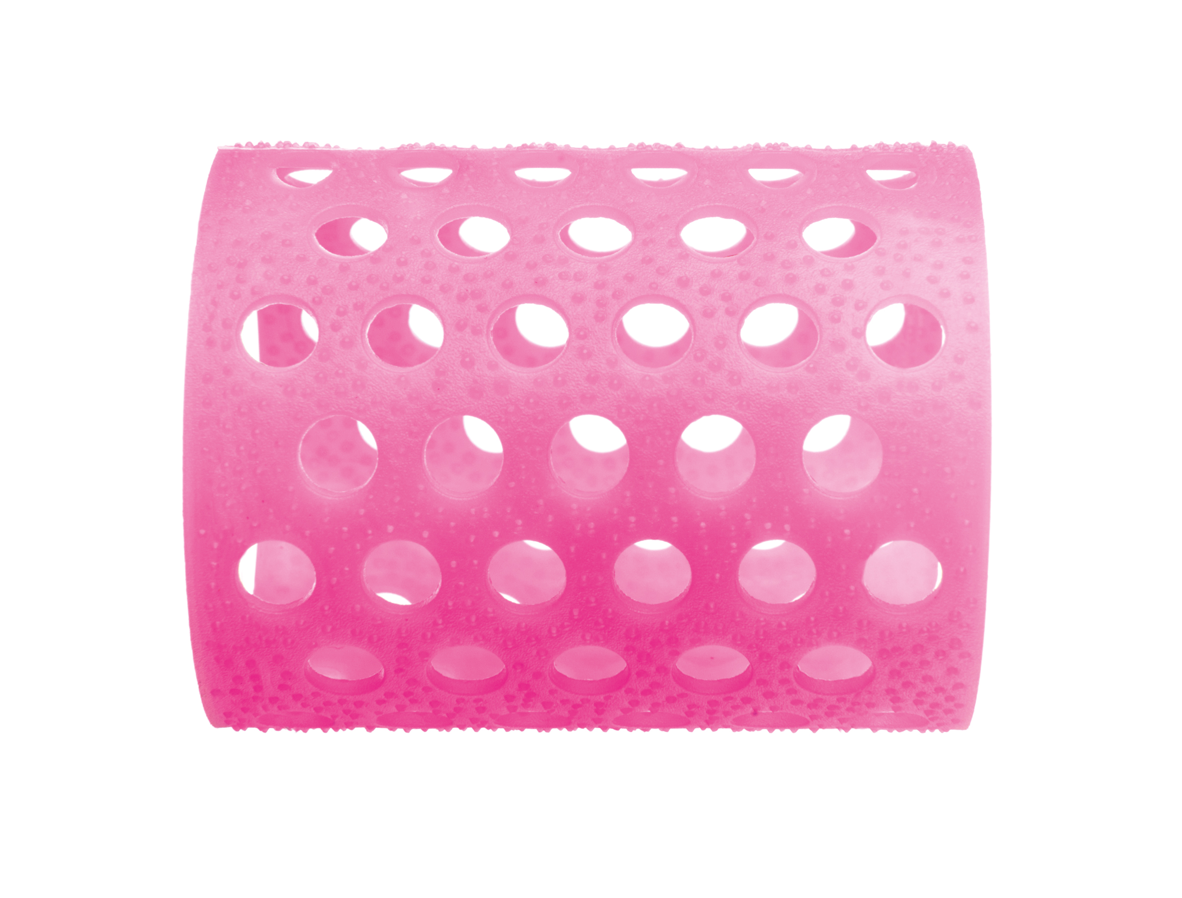 BOLSA DE 12 RULOS DE PLÁSTICO, DEL NUMERO 7. BUCLES ROSA TRASLUC.48 MM