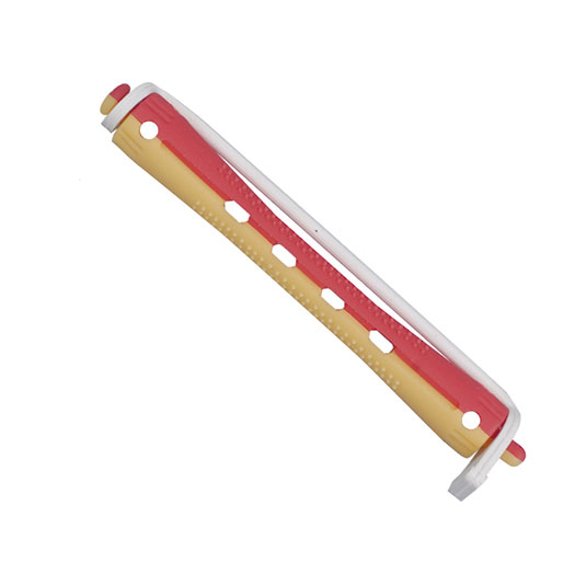 BOLSA DE 12 BIGUDIS PLASTICO ROJO-AMARILLO LARGO