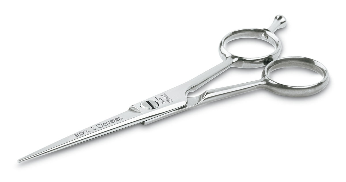 TIJERA SKOOL 5,5" PULGADAS FILO MICRODENTADO 3 CLAVELES - Imagen 2